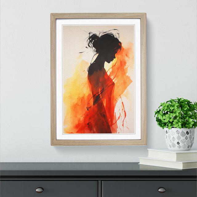 Woman Gestural No.4 - Single Picture Frame Print on Wood Marlow Home Co. Frame Colour: Oak, Size: 64cm H x 46cm W x 2cm D on Productcaster.