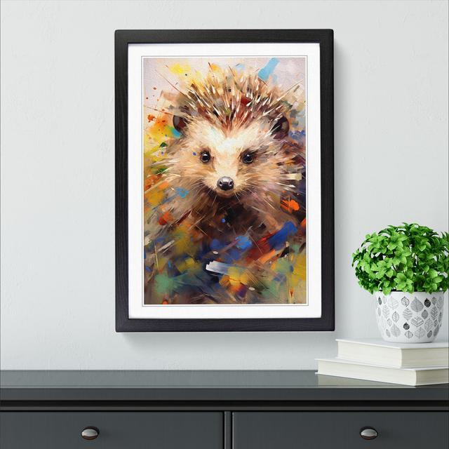 XYZ-FRM-V1223-3602 Hedgehog Gestural - Single Picture Frame Print on Wood Big Box Art on Productcaster.