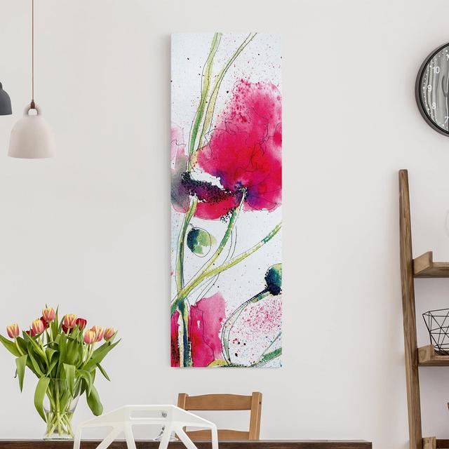 Leinwandbild Painted Poppies East Urban Home Größe: 120 cm H x 60 cm B x 2 cm T on Productcaster.