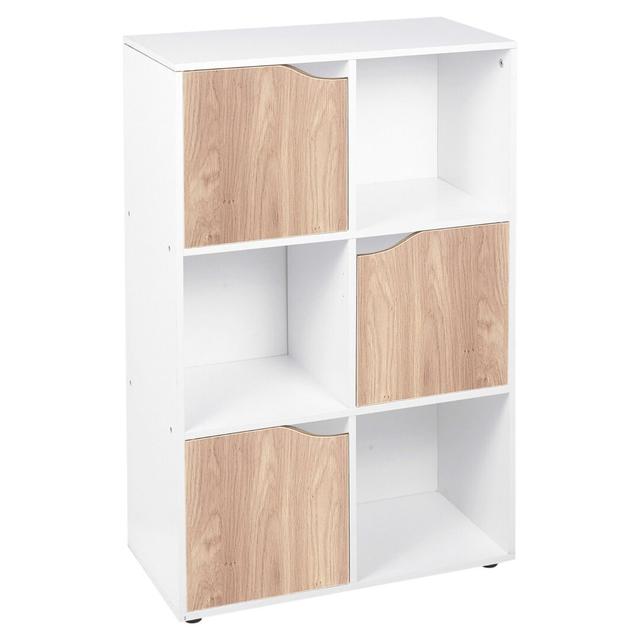 Swarna Bookcase 17 Stories Colour: White/Oak on Productcaster.