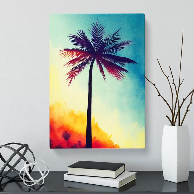 Watercolour Palm Tree Vol.3 - Wrapped Canvas Graphic Art Pergo Classics Size: 60cm H x 40cm W x 3cm D on Productcaster.