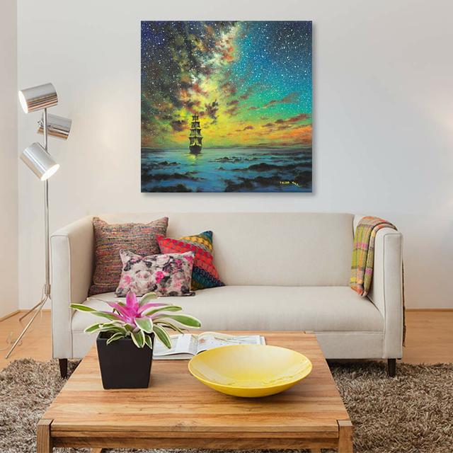 Smooth Sailing' Oil Painting Print East Urban Home Format: Wrapped Canvas, Size: 45.72cm H x 45.72cm W x 1.91cm D on Productcaster.