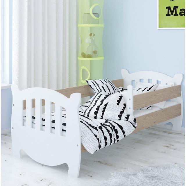 Langford Bed Frame Isabelle & Max Colour (Bed Frame): Oak, Size: European Toddler (80 x 160 cm) on Productcaster.