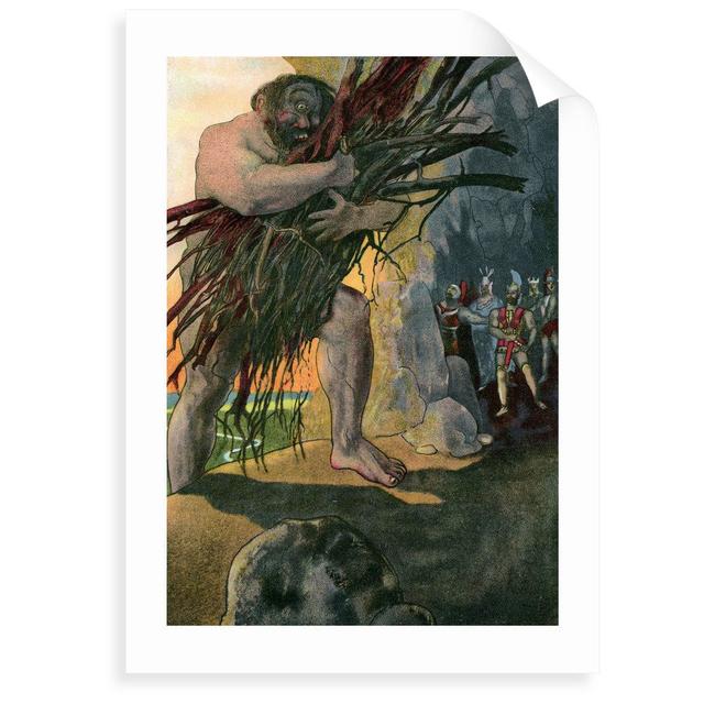 The Cyclops Polyphemus from Homer's Odyssey - Painting Print East Urban Home Size: 100 cm H x 70 cm W x 0.2 cm D, Format: Unframed Paper on Productcaster.