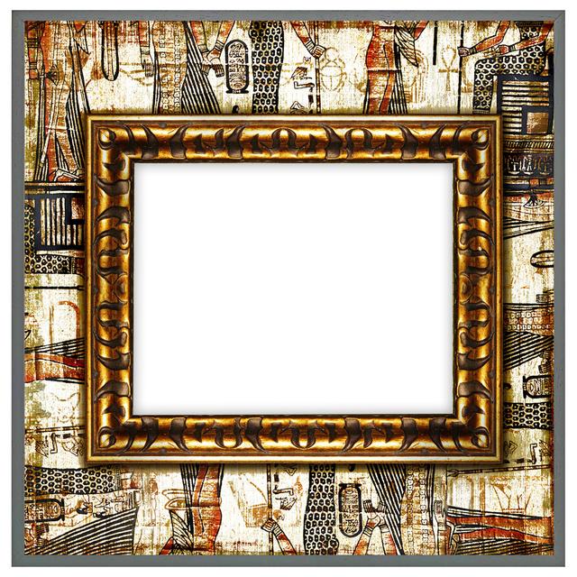 Slossberg Rustic Egyptian Frame - Single Picture Frame Art Prints ClassicLiving Size: 41cm H x 41cm W x 4cm D, Frame Colour: Grey Framed on Productcaster.