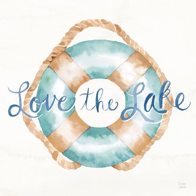 Lake Love VI by Dina June - Wrapped Canvas Typography Happy Larry Size: 30cm H x 30cm W on Productcaster.