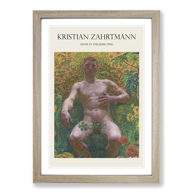 Adam in Paradise by Kristian Zahrtmann - Picture Frame Painting East Urban Home Frame Option: Oak Framed, Size: 48cm H x 36cm W x 2cm D on Productcaster.