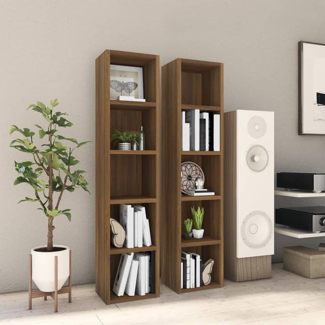 93.5cm H Media Cabinet 17 Stories Colour: Brown Oak on Productcaster.