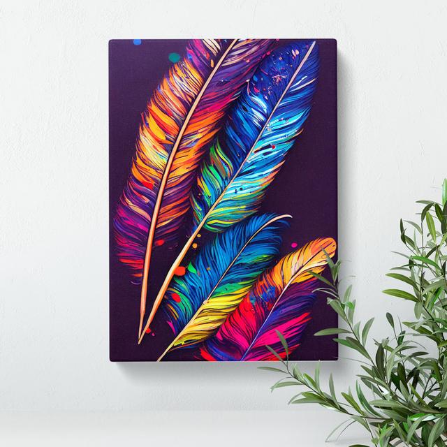 Painted Feathers No.5 Latitude Vive Size: 60cm H x 40cm W x 3cm D on Productcaster.