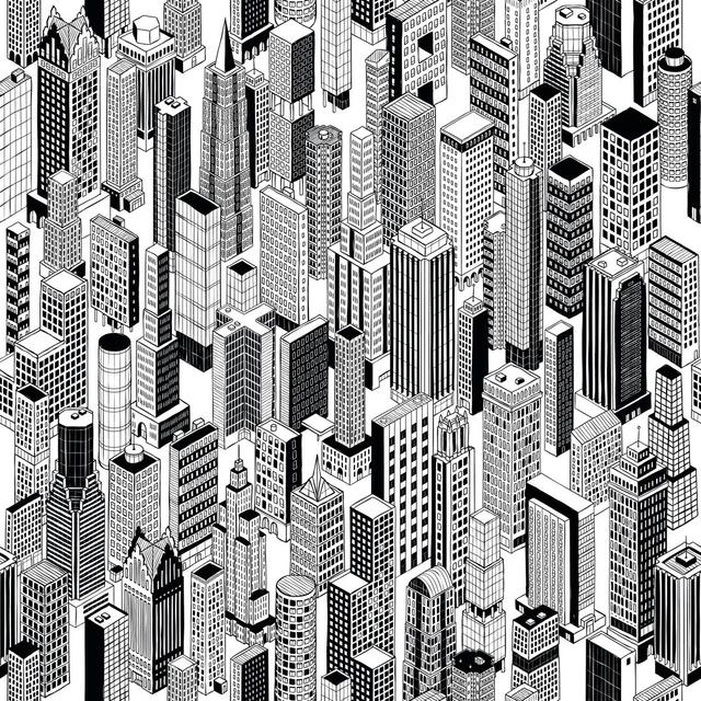 Awaiz Skyscraper City by IVOOK - Wrapped Canvas Print Latitude Run Size: 76cm H x 76cm W x 3.8cm D on Productcaster.