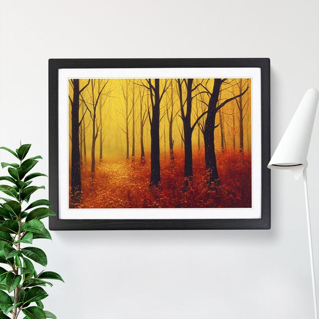 Painting of an Autumn Forest Vol.8 - Picture Frame Painting Alpen Home Format: Black Framed, Size: 46cm H x 64cm W x 2cm D on Productcaster.