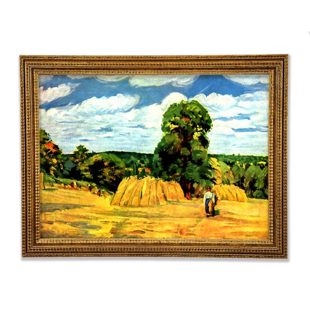 Pissarro Harvest Framed Print August Grove Size: 42.1cm H x 59.7cm W x 3cm D, Format: Gold Framed Paper on Productcaster.