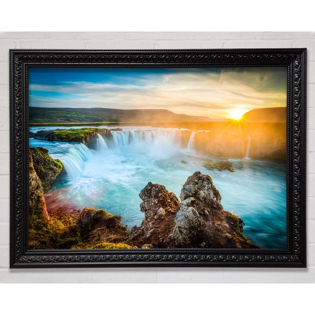 Sunset Over The Stunning Waters Framed Print Union Rustic Format: Black Framed Paper, Size: 100cm H x 141.4cm W x 3cm D on Productcaster.