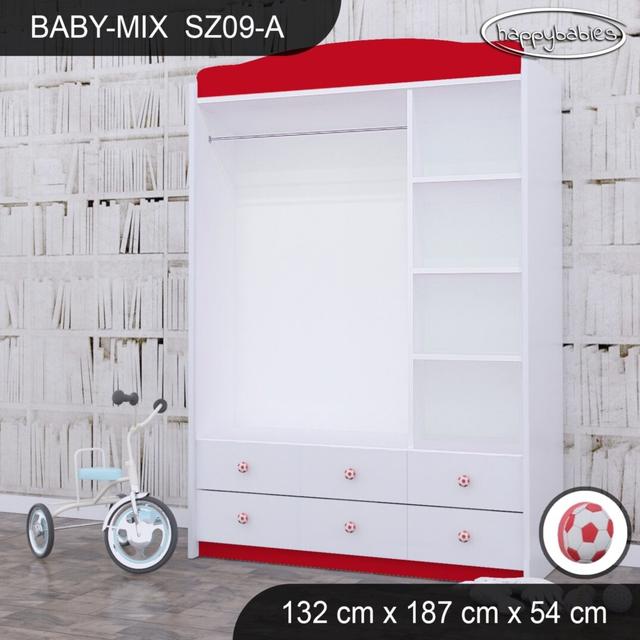 Baby 3 Door Wardrobe Happy Babies Colour: Red/White/Red on Productcaster.