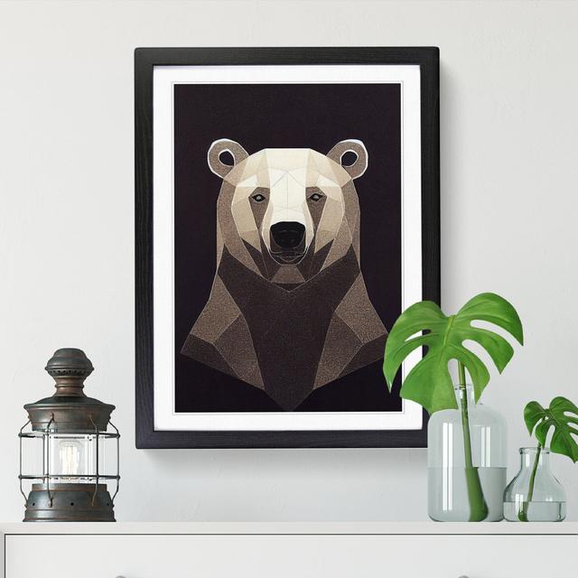 Leum Polar Bear Suprematism - Picture Frame Print Alpen Home Frame Colour: Black, Size: 34cm H x 25cm W x 2cm D on Productcaster.