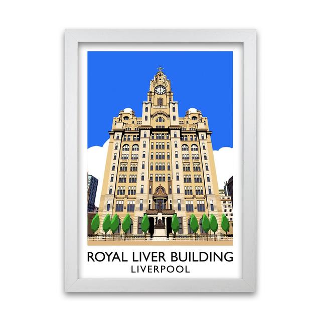 Royal Liver Building Liverpool by Richard O'Neill - Print 17 Stories Format: White Framed, Size: 84.1cm H x 59.4cm W x 3cm D on Productcaster.