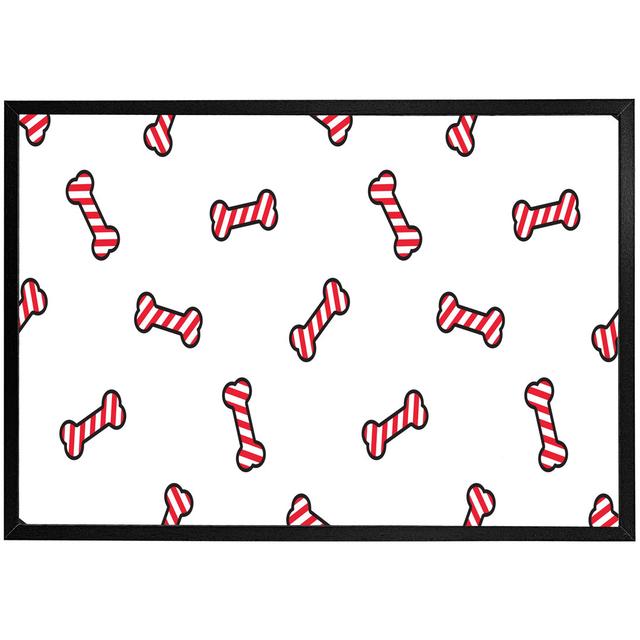 Mailelani Red Santa Claus Hats - Single Picture Frame Print The Seasonal Aisle Size: 76cm H x 114cm W x 4cm D, Frame Colour: Black on Productcaster.