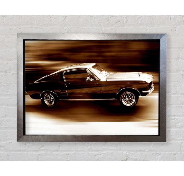 Mustang On The Move - Single Picture Frame Art Prints Bright Star Size: 100cm H x 141.4cm W x 3.4cm D on Productcaster.