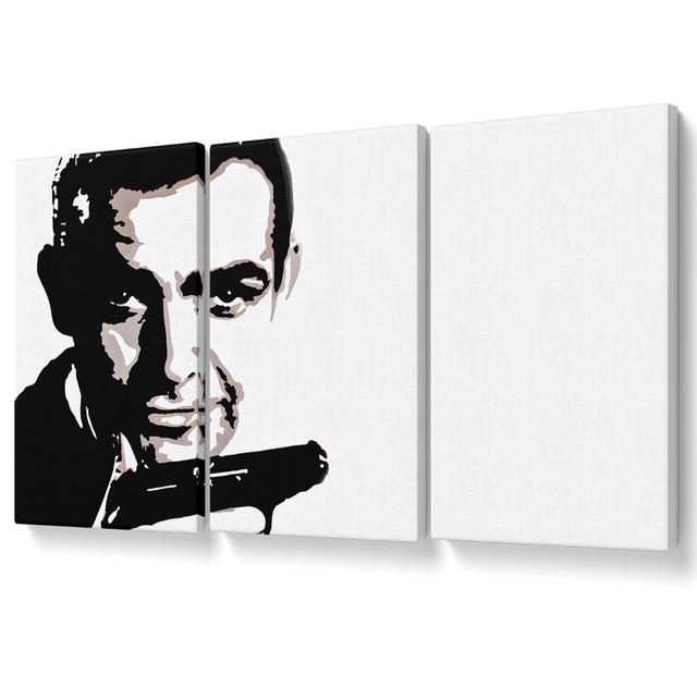 James Bond Sean Connery - 3 Piece Wrapped Canvas Graphic Art Rosalind Wheeler Size: 81.3cm H x 163cm W on Productcaster.