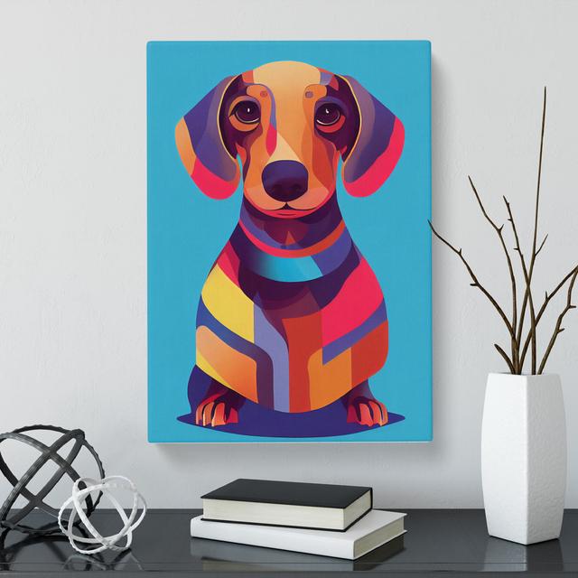 Dachshund In Colour Vol.3 - Wrapped Canvas Print Marlow Home Co. Size: 50cm H x 35cm W x 3cm D on Productcaster.