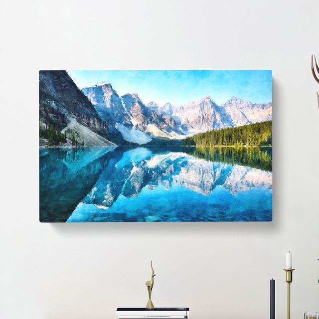 Morraine Lake in Banff Canada - Wrapped Canvas Painting Print East Urban Home Size: 50cm H x 76cm W x 3cm D on Productcaster.