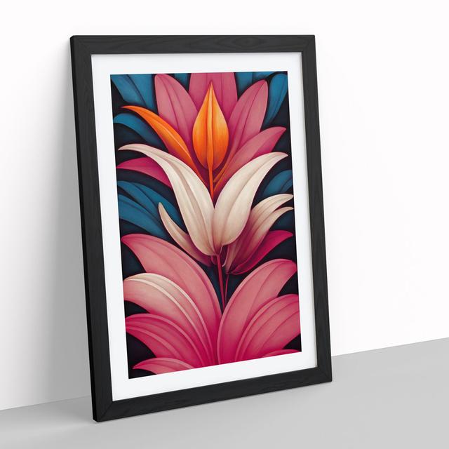 The Lively Flowers - Picture Frame Graphic Art Marlow Home Co. Size: 34cm H x 25cm W x 2cm D, Frame Colour: Black Framed on Productcaster.