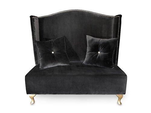 Glamour Loveseat Happy Barok Upholstery Colour: Black on Productcaster.