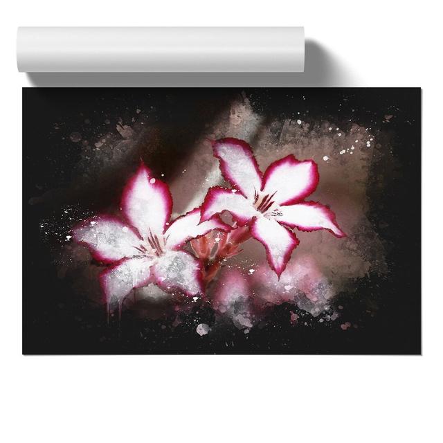 Pink Lily Flowers - Unframed Painting East Urban Home Size: 42cm H x 59cm W x 0.1cm D on Productcaster.