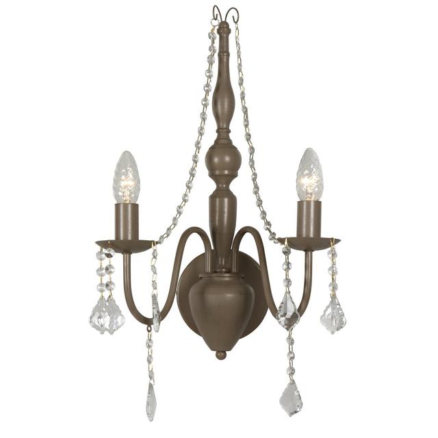 Cogburn 2-Light Candle Wall Light Fleur De Lis Living Colour: Grey-taupe on Productcaster.