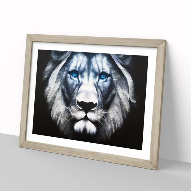 Awesome Lion - Picture Frame Graphic Art Latitude Vive Frame Colour: Oak, Size: 46cm H x 64cm W x 2cm D on Productcaster.