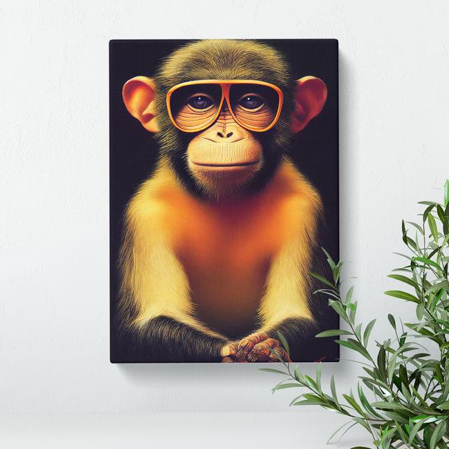 Monkey in Glasses No.1 - Wrapped Canvas Graphic Art Latitude Vive Size: 50cm H x 35cm W x 3cm D on Productcaster.