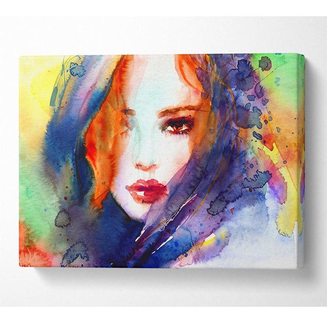 Rainbow Coloured Woman Canvas Watercolour Latitude Vive Size: 66cm H x 106.6cm W x 10cm D on Productcaster.