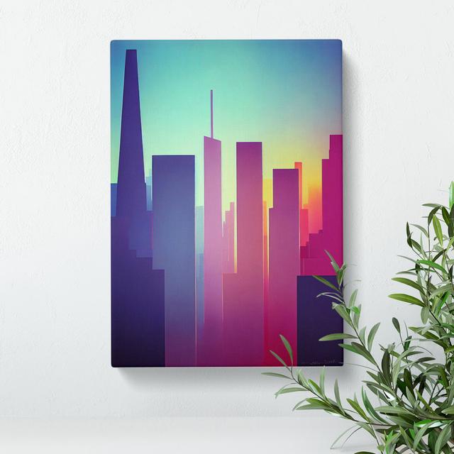 Astounding City Skyline Abstract - Wrapped Canvas Graphic Art George Oliver Size: 50cm H x 35cm W x 3cm D on Productcaster.