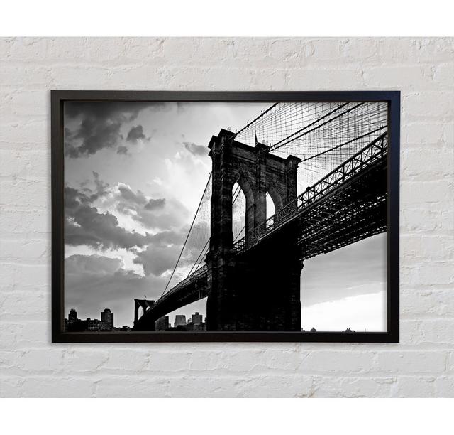 Brooklyn Bridge Sunset B N W - Single Picture Frame Art Prints on Canvas Bright Star Size: 100cm H x 141.4cm W x 3.3cm D on Productcaster.