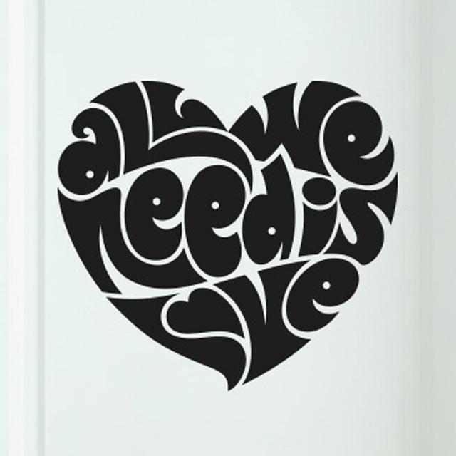 All We Need Is Love in Heart Shape Door Room Wall Sticker East Urban Home Colour: Black on Productcaster.