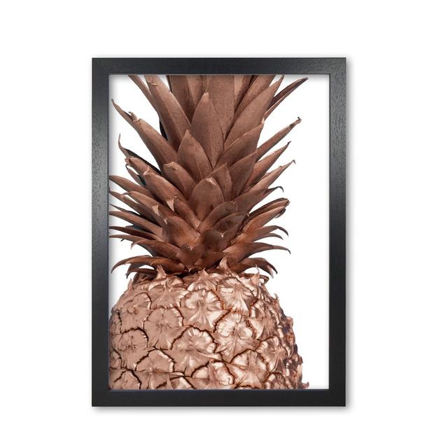 Pineapple - Print East Urban Home Format: Black Grain Frame, Size: 60 cm H x 42 cm W x 5 cm D on Productcaster.