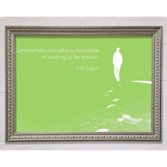 Carl Sagan Somewhere Something Beige Framed Print Happy Larry Colour: Lime Green, Size: 84.1cm H x 118.9cm W on Productcaster.