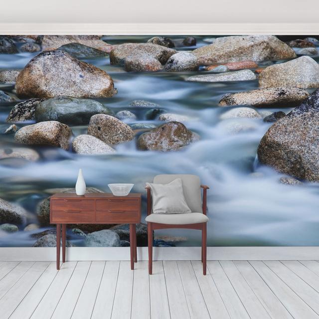 Waterfall and River Semi-Gloss Wallpaper Roll East Urban Home Materialqualität: Standard (110g/m²), Size: 4.8m x 320cm on Productcaster.