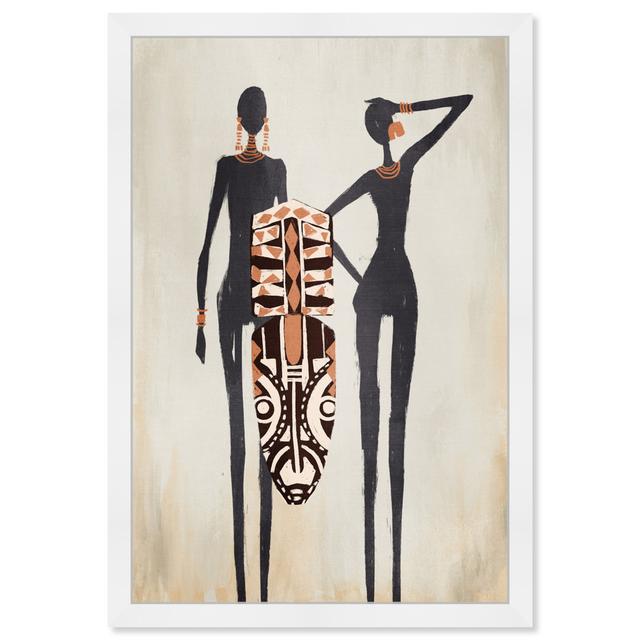 Abstract Elegant Fashion Tribal Man and Woman by Oliver Gal - Painting Oliver Gal Frame Colour: White Framed, Size: 76.2cm H x 50.8cm W on Productcaster.