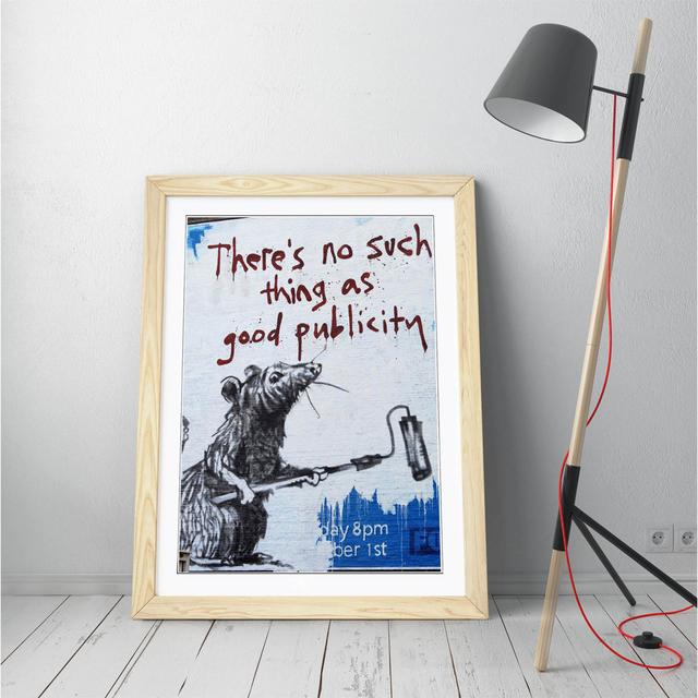 Banksy Rats - No Such Thing Good Publicity Framed Wall Art Picture Print - A2 - Walnut Frame Maturi Size: 89cm H x 64cm W x 2cm D , Frame Colour: Whit on Productcaster.