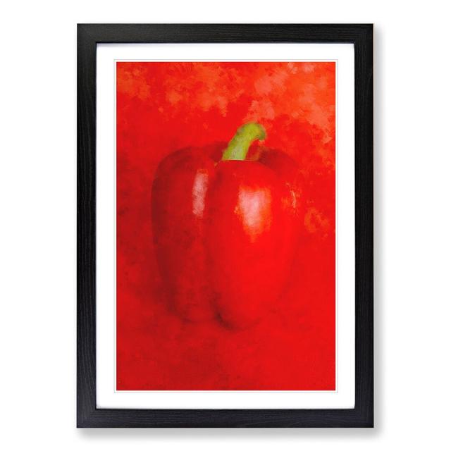 Solo Red Bell Pepper - Picture Frame Graphic Art East Urban Home Size: 36cm H x 27cm W x 2cm D, Frame Option: Black Framed on Productcaster.