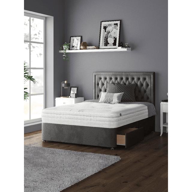 Gallego Divan Bed Base Mercer41 Size: Double (4'6), Colour: Charcoal, Storage Type: No Drawers on Productcaster.