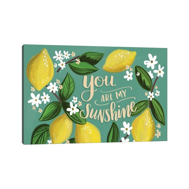 You Are My Sunshine Lemons Happy Larry Format: Wrapped Canvas, Size: 45.72cm H x 66.04cm W x 1.90cm D on Productcaster.