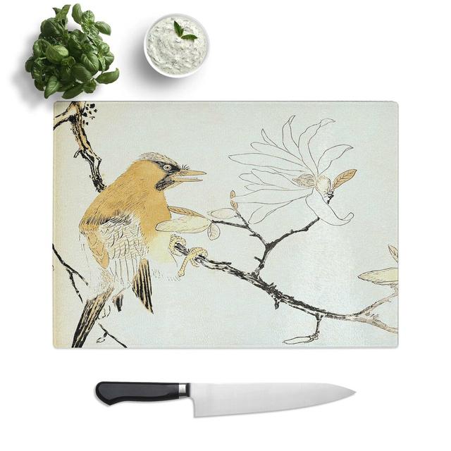 Tempered Glass Bird upon a Tree Branch Chopping Board East Urban Home Size: 28.5 cm W x 20 cm L on Productcaster.