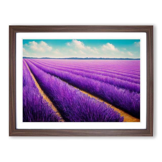 Impactful Lavender Flower Field - Picture Frame Graphic Art ClassicLiving Size: 46cm H x 64cm W x 2cm D, Frame Colour: Walnut on Productcaster.