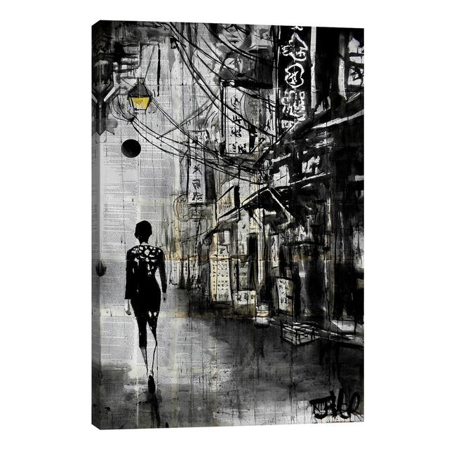 Chinatown Walk by Loui Jover - Wrapped Canvas Print Ebern Designs Size: 101.6cm H x 66.04cm W x 1.91cm D on Productcaster.