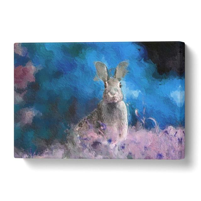 'Curious Hare in Abstract' Painting Print on Canvas Brambly Cottage Size: 35 cm H x 50 cm W on Productcaster.