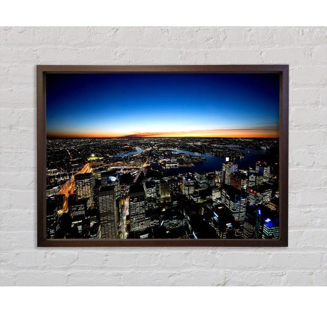 Sydney Night Lights - Single Picture Frame Art Prints on Canvas Bright Star Size: 84.1cm H x 118.9cm W x 3.3cm D on Productcaster.