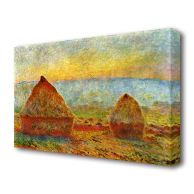 Haystack 1 by Claude Monet - Wrapped Canvas Painting Print East Urban Home Size: 101.6 cm H x 142.2 cm W on Productcaster.