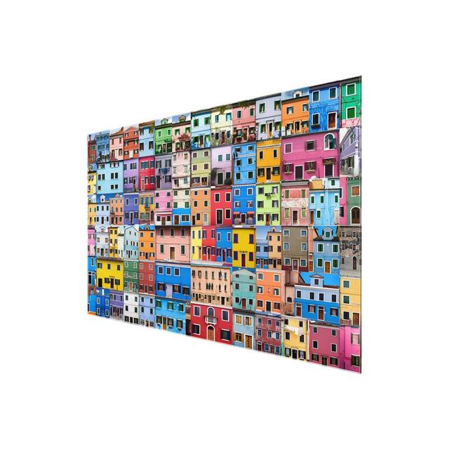 Venetian Houses - Photograph Print on Glass East Urban Home Size: 40 cm H x 60 cm W on Productcaster.